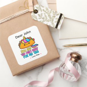 Pegatina Cuadrada Personalizado Eres La Única Carne Para Mi Taco