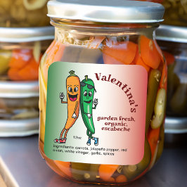 Pegatina Cuadrada Personalizado Escabeche Pickle de garrapatas y sal