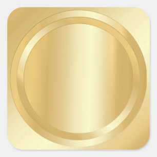 Pegatina Cuadrada Personalizado Faux Gold Elegante Glamorosa plantil