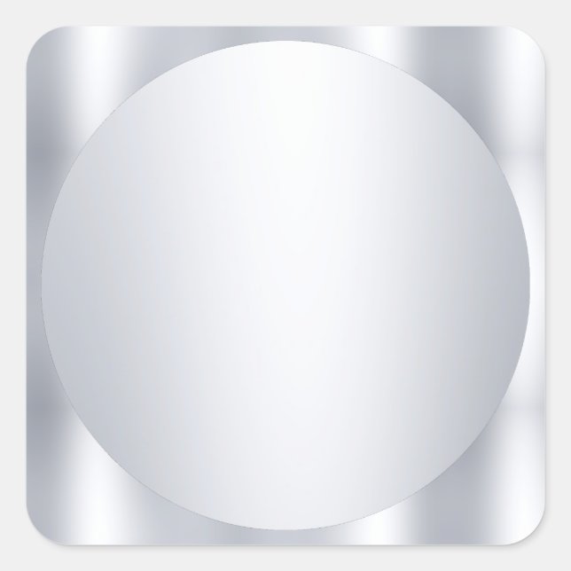 Pegatina Cuadrada Personalizado Faux Silver Blank Template Añadir el (Anverso)