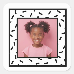 Pegatina Cuadrada Personalizado Foto Sprinkle Frame Fantasma Favor d