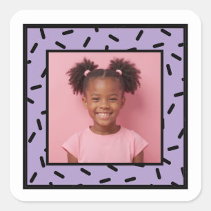 Pegatina Cuadrada Personalizado Foto Sprinkle Frame Fantasma Favor d