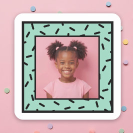 Pegatina Cuadrada Personalizado Foto Sprinkle Frame Fantasma Favor d