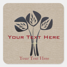 Pegatina Cuadrada Personalizado Gardener Florist Floral Bouquet Art 