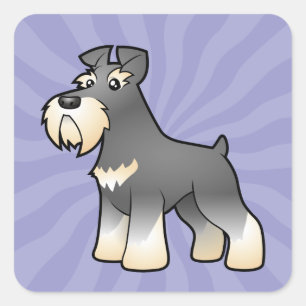 Pegatina Cuadrada Personalizado Gigante/Estándar/Minimista Schnauzer