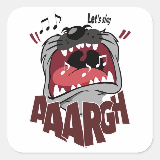 Pegatina Cuadrada Personalizado gracioso (Anverso)