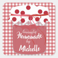 Personalizado Homemade Jam y Gingham