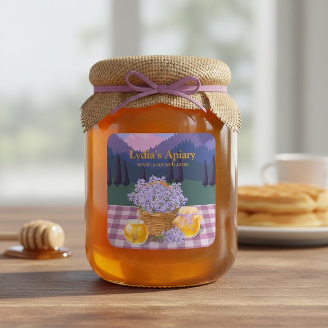 Pegatina Cuadrada Personalizado Honey & Lavender (Subido por el creador)
