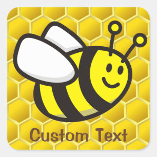 Pegatina Cuadrada Personalizado Honeybee