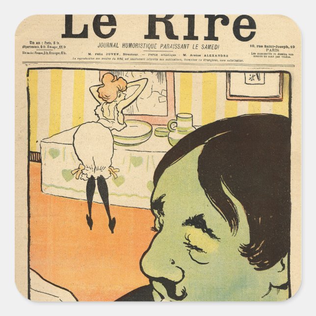 Pegatina Cuadrada Personalizado humorístico (Anverso)