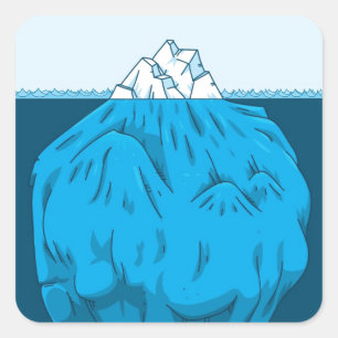 Pegatina Cuadrada Personalizado Iceberg Bajo El Agua