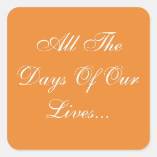 Pegatina Cuadrada Personalizado invita a Naranja de Cadmio