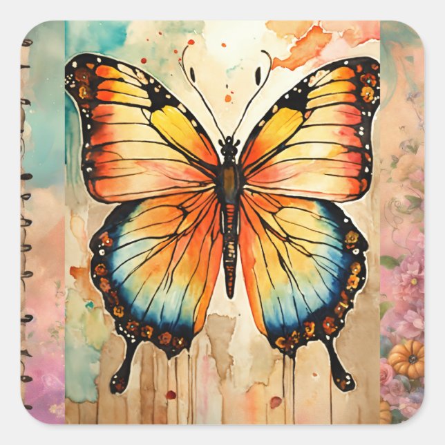 Pegatina Cuadrada Personalizado majestuosa cubierta de almohada de t (Anverso)