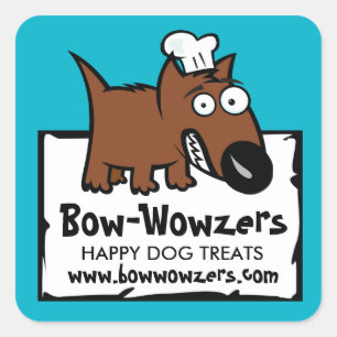 Pegatina Cuadrada Personalizado mascota comida cocinero perro comida