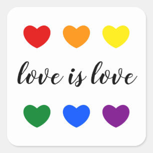 Pegatina Cuadrada Personalizado Mensajes de texto El amor es amor LG