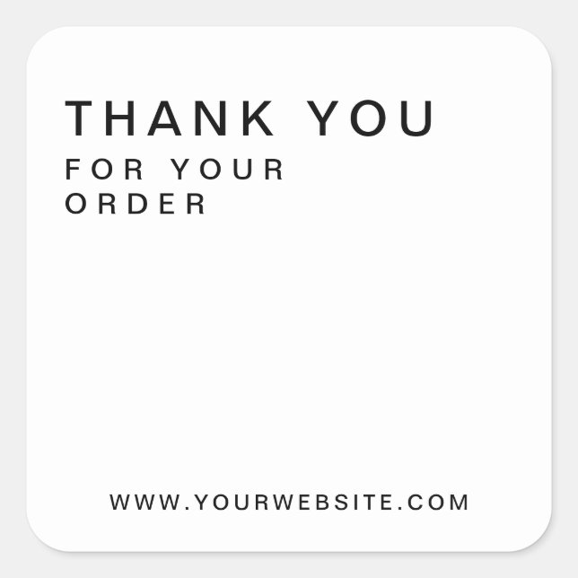 Pegatina Cuadrada Personalizado moderno de negocios gracias (Anverso)