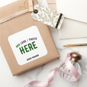 PEGATINA CUADRADA PERSONALIZADO MODERNO ESTILO BLANCO VERIFICACIÓN D