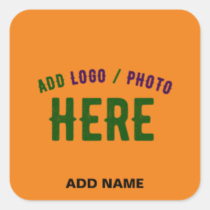 PEGATINA CUADRADA PERSONALIZADO MODERNO ESTILO NARANJA OSCURO VERIFI