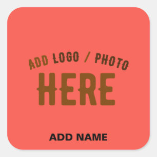 PEGATINA CUADRADA PERSONALIZADO MODERNO ESTILO NARANJA ROJO VERIFICA