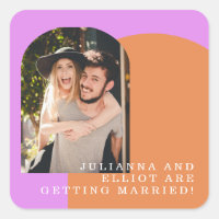 Personalizado Naranja Rosa Compromiso de fotografí