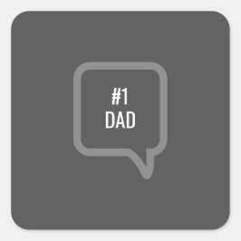 Pegatina Cuadrada Personalizado número 1 Día del Padre