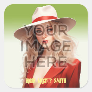 Pegatina Cuadrada Personalizado personalizado de adición de fotos de