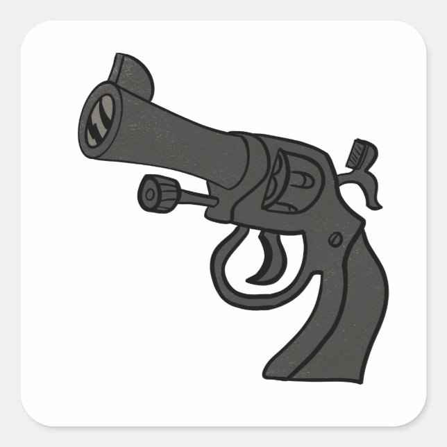 Pegatina Cuadrada Personalizado Revolver Keychain (Anverso)