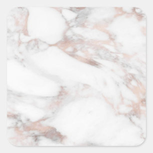 Pegatina Cuadrada Personalizado Rosegold Marble Elegant Modern Blank