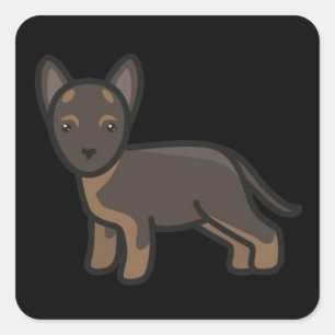 Pegatina Cuadrada Personalizado Shepherd alemán otro
