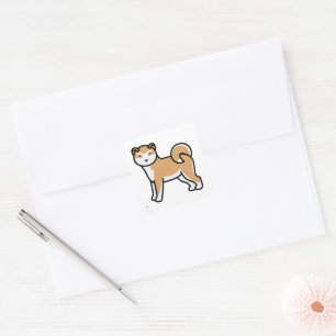Pegatina Cuadrada personalizado shiba inu
