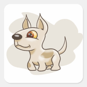 Pegatina Cuadrada Personalizado Terrier