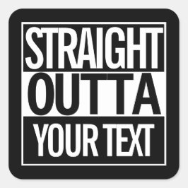 Pegatina Cuadrada Personalizado Texto directo fuera de tu retro de c