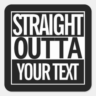 Pegatina Cuadrada Personalizado Texto directo fuera de tu retro de c