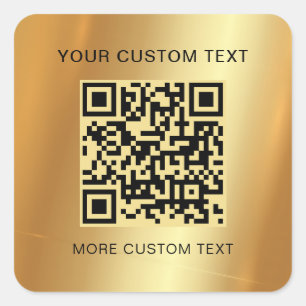 Pegatina Cuadrada Personalizado Texto escaneado Código QR Glamoroso 