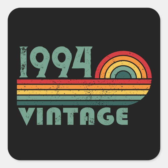 Pegatina Cuadrada Personalizado Treinta fiesta de 30 años (Anverso)