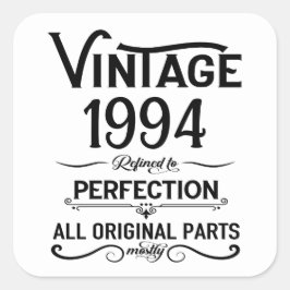 Pegatina Cuadrada Personalizado Treinta fiesta de 30 años