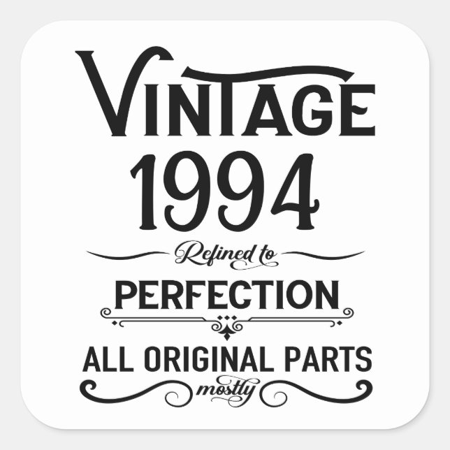 Pegatina Cuadrada Personalizado Treinta fiesta de 30 años (Anverso)