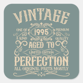 Pegatina Cuadrada Personalizado Treinta fiesta de 30 años