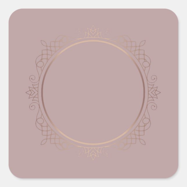 Pegatina Cuadrada Personalizado trendy elegante Rosa Gold Blank plan (Anverso)