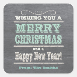 Pegatina Cuadrada Personalizado verde de los stickers rusos de Navid