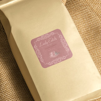 Pegatina Cuadrada Personalizado vintage roobios marca de té roja