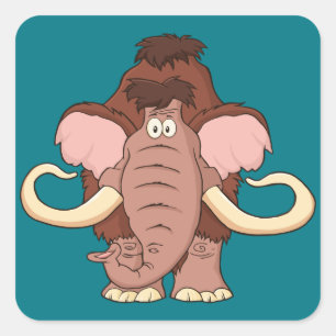 Pegatina Cuadrada Personalizado Wooly Mammoth