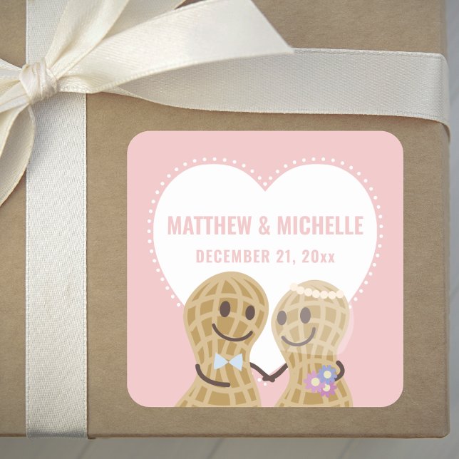 Pegatina Cuadrada Personalizados Cute Nueces Sobre El Otro Favor De  (Subido por el creador)