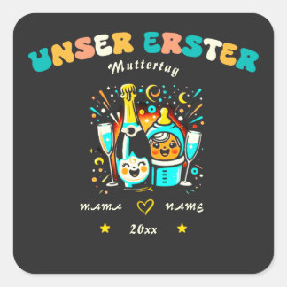 Pegatina Cuadrada Personalizamos el primer día de nuestra madre
