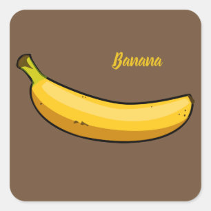 Pegatina Cuadrada Personalizar Banana