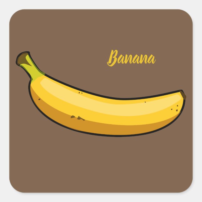 Pegatina Cuadrada Personalizar Banana (Anverso)