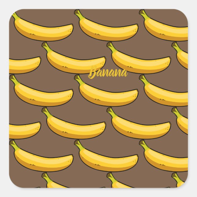 Pegatina Cuadrada Personalizar Banana (Anverso)