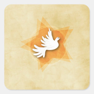 Pegatina Cuadrada Personalizar confirmación Felicitaciones Coll de 