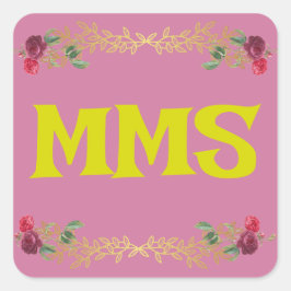 Pegatina Cuadrada personalizar de iniciales