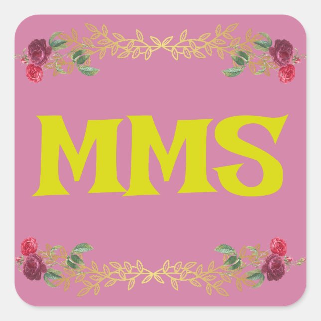 Pegatina Cuadrada personalizar de iniciales (Anverso)